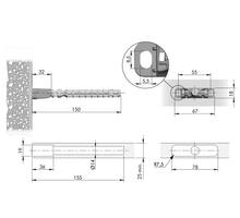 Staafplankdrager Triade MINI PRO voor plank max 200mm diep