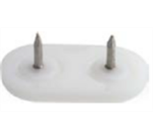 Glijnagel 45x20mm kunststof wit met 2 stiften