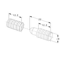 Tafelduvel 8 x 21mm geel verzinkt met huls 8mm