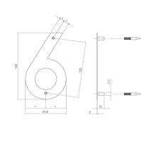 Huisnummer 6 150x2mm RVS geborsteld