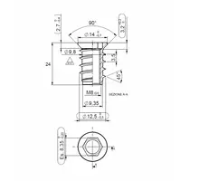 Rampabus staal met rand M8/10x24mm verzinkt VE=1300 stuks