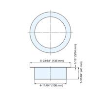 Afvaldoorlaat rond RVS goudkleurig, boorm.106mm, geen deksel