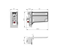 Kastophanger LIBRA H7 links, voor alu profiel, om te schroe-
