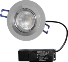 Smooth kantelbare inbouwspot rond Aluminium + Triac driver