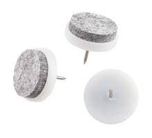Silentaglijder 24mm wit kunststof met grijs vilt