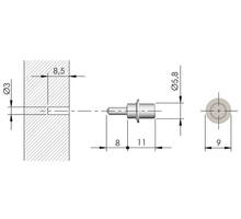 Pen verzinkt voor Flipper, diameter 3mm x 7.7mm lang