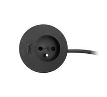 Inbouw module Power spot-FR wit, 60mm. Met Schuko plug.