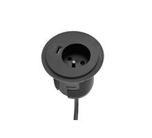 Inbouw module Power spot-FR wit, 60mm. Met Schuko plug.