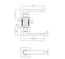 Deurkruk Hera op vierkante rozet 55x55x10 mm
