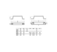 Greep aluminium mat zwart, lengte 110mm