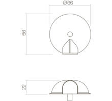 Deurstop bol ø65mm met nokken rvs geborsteld