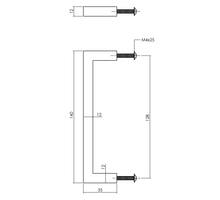 Meubelgreep vierkant 140 mm zwart