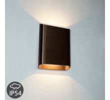 Wandlamp Valencia L Brons Geborsteld up/down Dimbaar IP-54