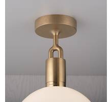 Forked Ceiling/Brass/Medium Opal Globe