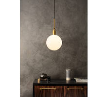 Forked Pendant/Brass/Large Opal Globe