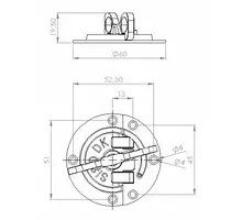 Bladverbinder rond 60mm, dikte 1,5mm vermessingd