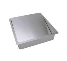 Afvaldoorlaat 300x300mm RVS mat met soft close deksel