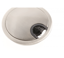 Kabeldoorvoer met borstel 80mm RVS look, inbouwdiepte 13mm,