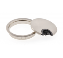 Kabeldoorvoer met borstel 80mm RVS look, inbouwdiepte 13mm,