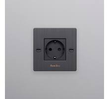 EU 1G Socket/Schuko Type F/w/ B+P Logo/Smoked Bronze