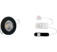 5x rond zwart+5x powerled 7W+5x verl+driver