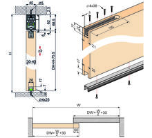 E-Space beslagset voor 1 houten deur, compleet