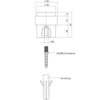 Deurstop vloermontage 30mm rvs geborsteld