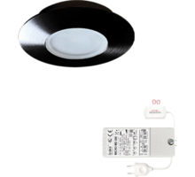 5x Napoli rond zwart DTW 3000K-2200K met 5x verl+Led driver
