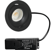 Cádiz kantelbare inbouw rond zwart + Triac driver