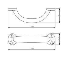 Meubelgreep 115mm mat zwart