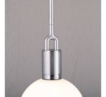 Forked Pendant/Steel/Medium Opal Globe