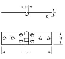 Klepscharnier 22x60x1.0mm verzinkt