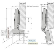 Opdekscharnier RVS SUS304 met soft close, 3D verstelbaar