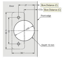 Opdekscharnier RVS SUS304 met soft close, 3D verstelbaar