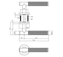 Deurkruk Rombo op rozet ø53x8mm antracietgrijs