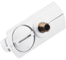 Adaptor wit 1-fase rail met 1x M10 buitendraad