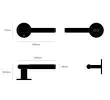 Fixed Door Handle/Single-Sided/Linear/Welders Black