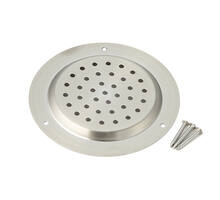 Luchtrooster rond 70mm buitenmaat, RVS, boormaat 55mm