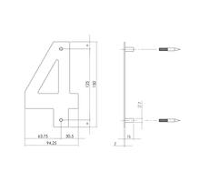 Huisnummer 4 150x2mm RVS geborsteld