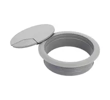 Kabeldoorvoer klep met veer 80mm kunststof grijs
