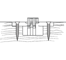 Vici scharnier 44x13mm geel verzinkt