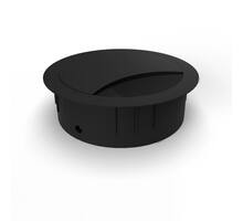 Kabeldoorvoer 60mm mat zwart metaal met borstel halve maan