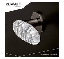 Olivari deurkruk Crystal Diamond op rozet antraciet