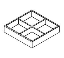 CubiLux vierkant Leder 32 x 150 x 150mm met 4 vakken Kleur: