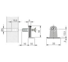 Verbinder (kastgedeelte) TRIS met spreidbus voor 5mm boring