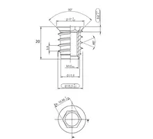 Rampabus staal met rand M10, lengte 20mm, kop 17mm