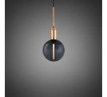 Forked Pendant/Brass/Medium Smoked Globe