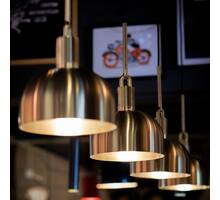 Forked Pendant/Steel/Medium Steel Shade