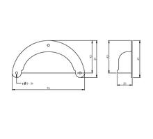 Schelpgreep 96 mm mat zwart