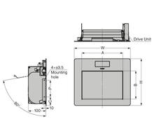 Afvaldoorlaat RVS met sensor contactloos openen 234x160x319